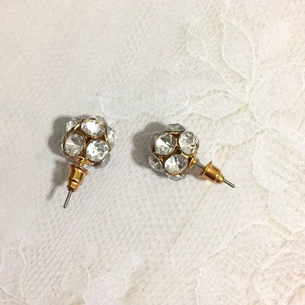 Rhinestone cluster earrings